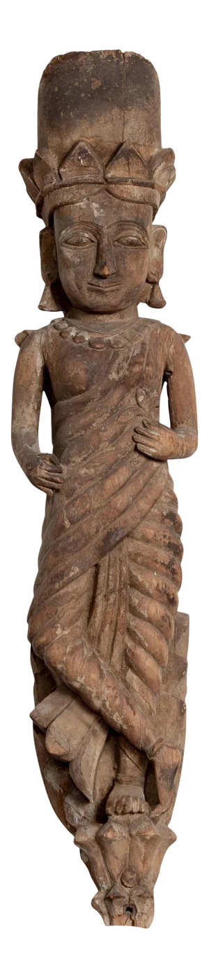 Hand Carved Indian Temple Carving Statue from Gujarat Depicting a Hindu Deity