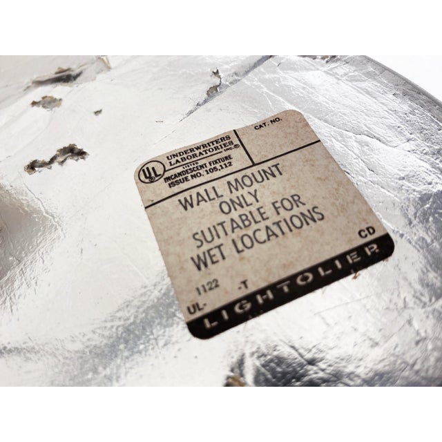 Lightolier Stainless Steel and Glass Flush Mount Ceiling Pendant For Sale - Image 10 of 12