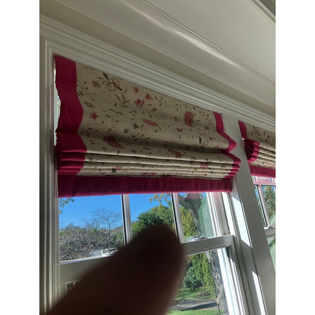 Roman Shades With Borders in Hot Pink a Pair Chairish
