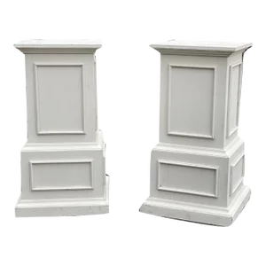Vintage Mid-Century Wood Pedestals - a Pair