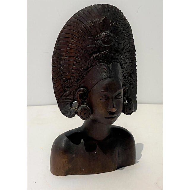 Asian Antique Balinese Carving of Temple Dancer For Sale - Image 3 of 13