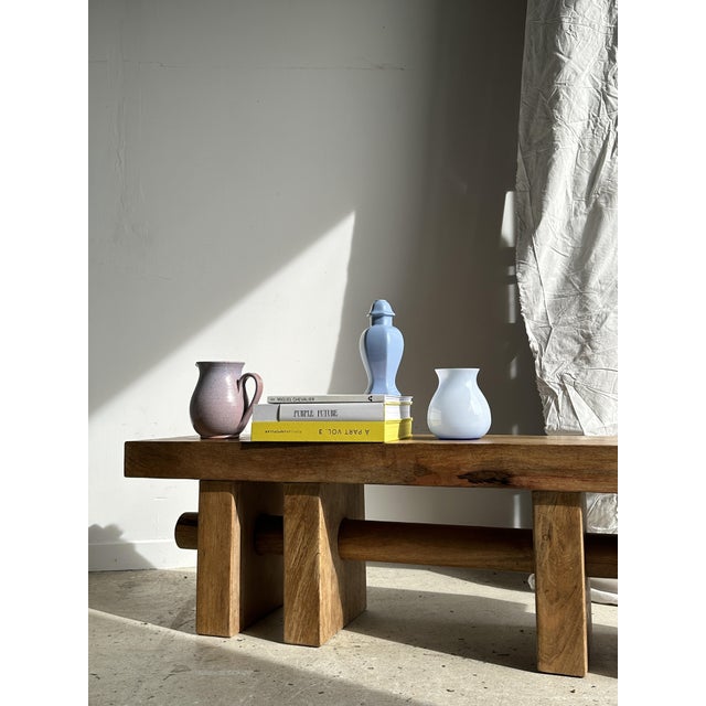 Vintage Wooden Bench with Openwork Base For Sale - Image 6 of 14