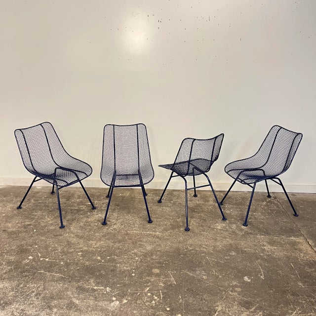 Woodard Furniture Co. Mid 20th Century Woodard Sculptural Outdoor Dining Set & 4 Chairs, Attributed For Sale - Image 4 of 12