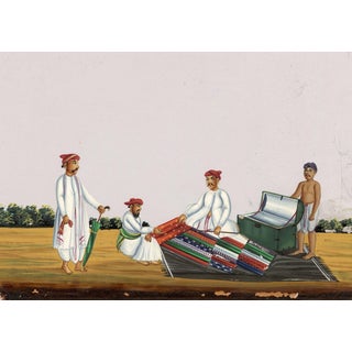 Indian Company School, Hawker (Travelling Cloth Merchant), 1800s, Gouache on Paper For Sale