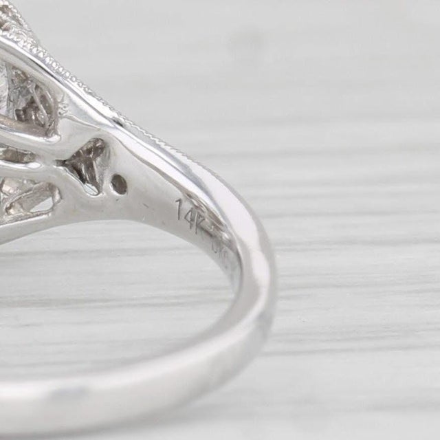 New Beverley K Oval Semi Mount Diamond Ring 14k White Gold Size 6.75 Filigree For Sale In Greensboro - Image 6 of 8