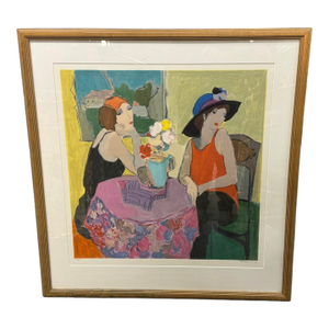 Itzchak Tarkay Signed & Numbered Serigraph on Paper Gossip 286/300