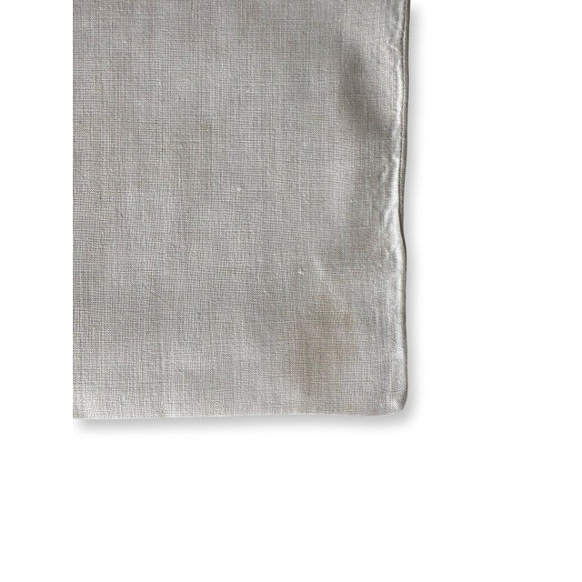 Pink Antique French Linen Pouch with Pink Embroidery & Drawnwork Trim, Hand-Embroidered Flax Linen Bag Keepsake, c. 1900 For Sale - Image 8 of 9