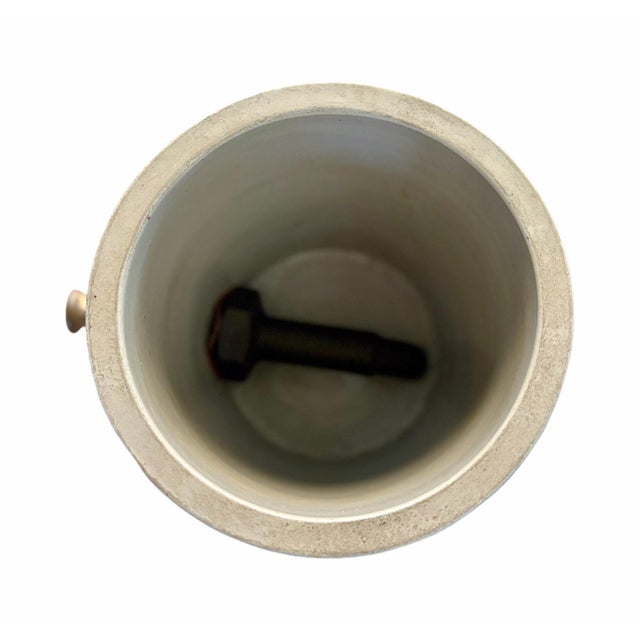 Vintage Lucien Chirat Carouge-Genève Mustard Dispenser Crock For Sale In Phoenix - Image 6 of 10