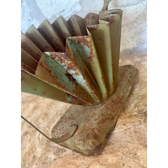 Vintage Metal Flower, Plant Basket Centerpiece For Sale - Image 4 of 12