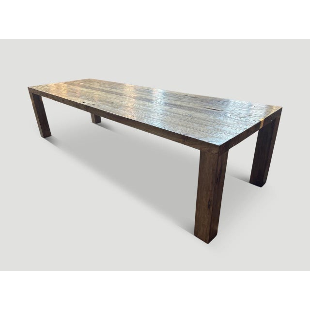 2010s Andrianna Shamaris Modern Teak Wood Dining Table For Sale - Image 5 of 5