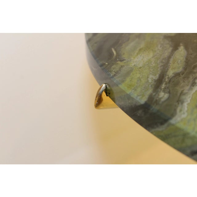 Modernist Italian Brass and Marble Side Table For Sale - Image 9 of 10