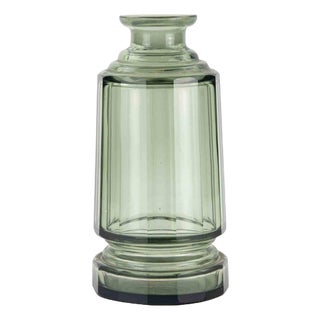 Vintage Art Deco Green Glass Vase, Art Glass, Europe, 1940s Design, 1920s, Glass For Sale