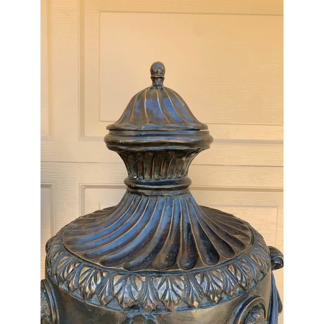 Bronze 20th Century Monumental Neoclassical Covered Urns Attributed to Maitland Smith, Pair For Sale - Image 8 of 14