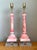 Mid-Century Modern Vintage Pink Marble Carved Column Lamps - A Pair For Sale - Image 3 of 12
