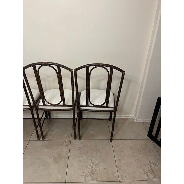 Set of Four Vintage Metal Faux-Bamboo Dining Chairs in Style of Salterini or Kessler For Sale - Image 11 of 11