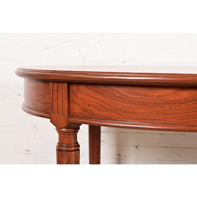 Henredon Style French Regency Louis XVI Teak Extension Dining Table, Newly Refinished For Sale - Image 11 of 15