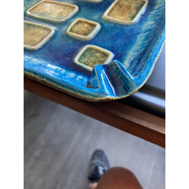 Large Ceramic Trinket Tray in Blue Rimini by Aldo Londi for Bitossi, Italy, 1960 For Sale - Image 3 of 10