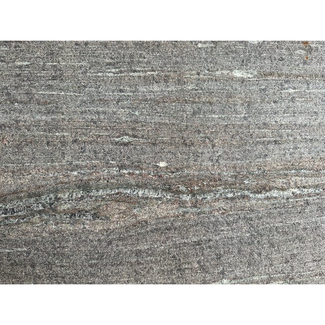 1990s Pre-Owned Large Grey Unpolished Gneiss Stone 64" X 44" X 2" in Good Condition For Sale - Image 5 of 6