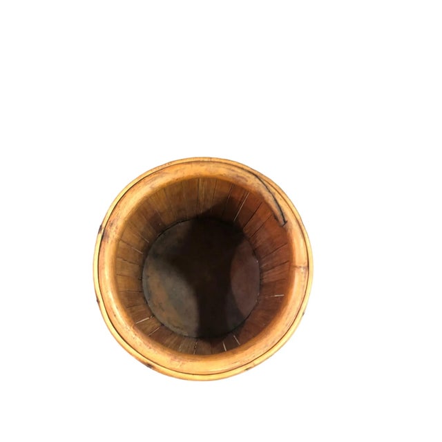 Wood 1960s Rattan and Bamboo Cachepot Vase For Sale - Image 7 of 7