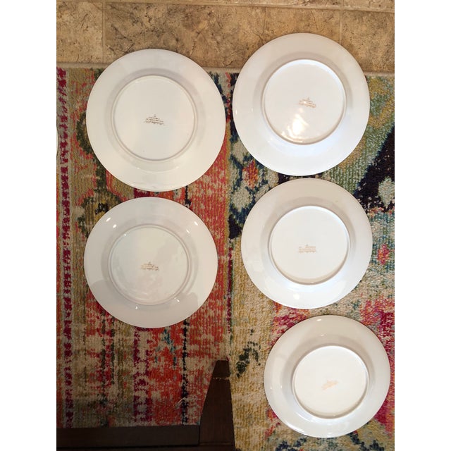 1970s 1970s Fitz and Floyd Medaillon d'Or Orange Terra Cotta Plates and Platter - Set of 13 For Sale - Image 5 of 9