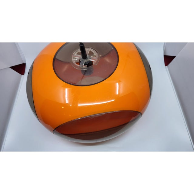 1970s Space Age Orange Acrylic Glass UFO Lamp, 1970s For Sale - Image 5 of 17