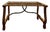 Vintage Table French Oak Wood & Wrought Iron Base For Sale