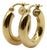 Vintage Italian 18k Gold Macaroni Hoop Earrings, Pair For Sale