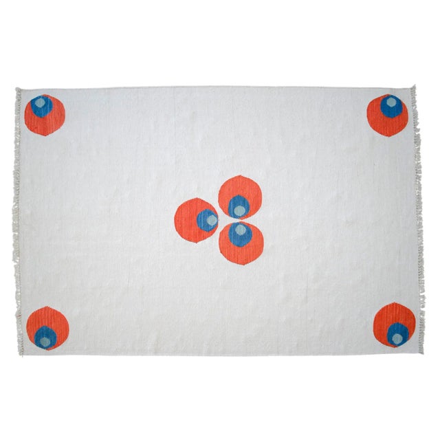 2020s Turkish Silk Rug Kilim Hand Woven Chintemani Motif Oushak Area Rug - 4′3″ × 6′4″ For Sale - Image 5 of 18