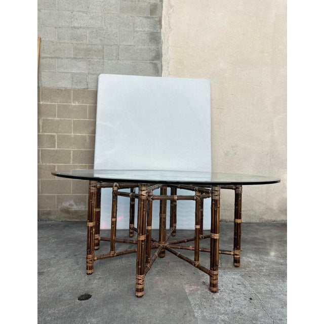 McGuire Large Elegant Restored Vintage Circular Dining or Center Table by McGuire . For Sale - Image 4 of 8