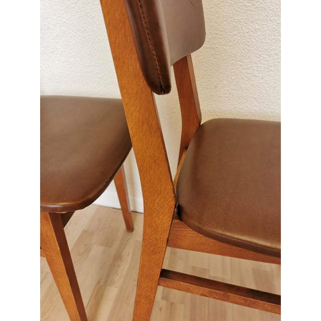 Mid-Century Dining Chairs with Leather Seats from Stol Kamnik, 1970s, Set of 4 For Sale - Image 18 of 18