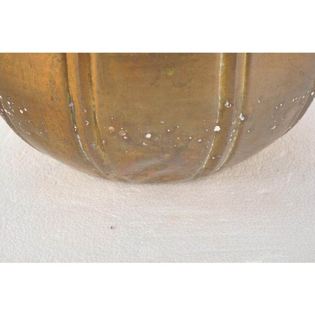Mid 20th Century Mid 20th Century Italian Made Solid Brass Ribbed Planter Pot For Sale - Image 5 of 8