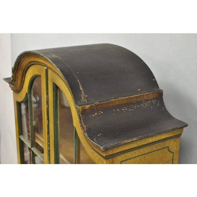Antique English Adams Style Distress Hand Painted Narrow Secretary Writing Desk For Sale - Image 10 of 18