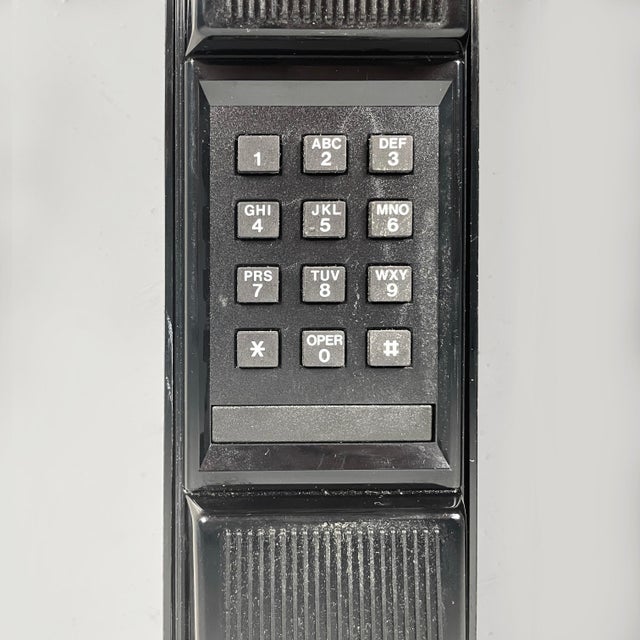 Black Italian Modern Black Plastic Telephone Notturno by Giorgio Armani, 1980s For Sale - Image 8 of 11
