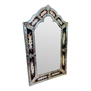 20th Century Large Etched Venetian Mirror