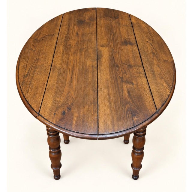 19th Century Louis-Philippe Style Extendable Oval Table in Oak, 1800s For Sale - Image 5 of 7