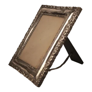 Circa 1900 Neoclassical Wooden Frame With Repoussé Silvered Metal Front Plate