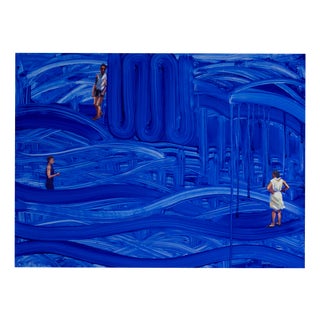David King, Bluewave, 2000s, Oil on Aluminum Panel For Sale