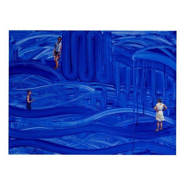 David King, Bluewave, 2000s, Oil on Aluminum Panel For Sale