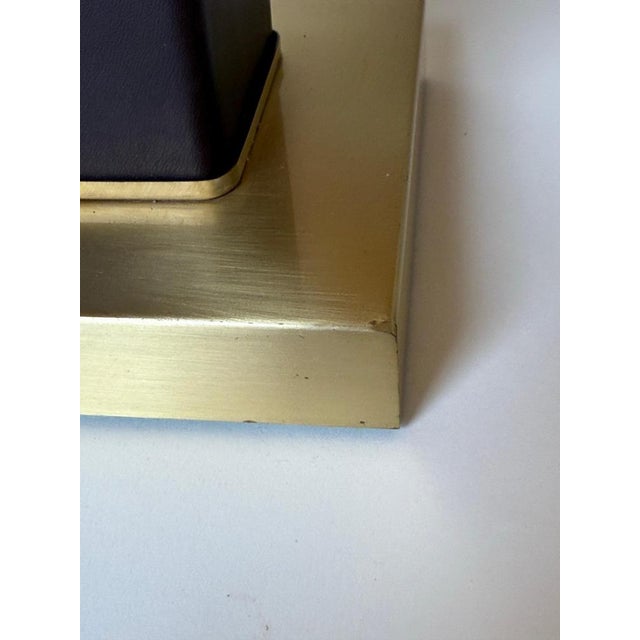 Leather and Brass Table Lamp, 1980s For Sale - Image 6 of 18