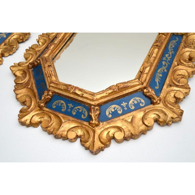 Wood Antique Italian Giltwood Mirrors, 1950s, Set of 2 For Sale - Image 7 of 11
