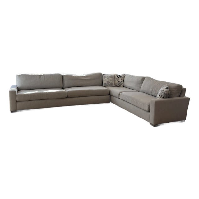 Light Grey L Shape Sectional Couch From Rh For Sale