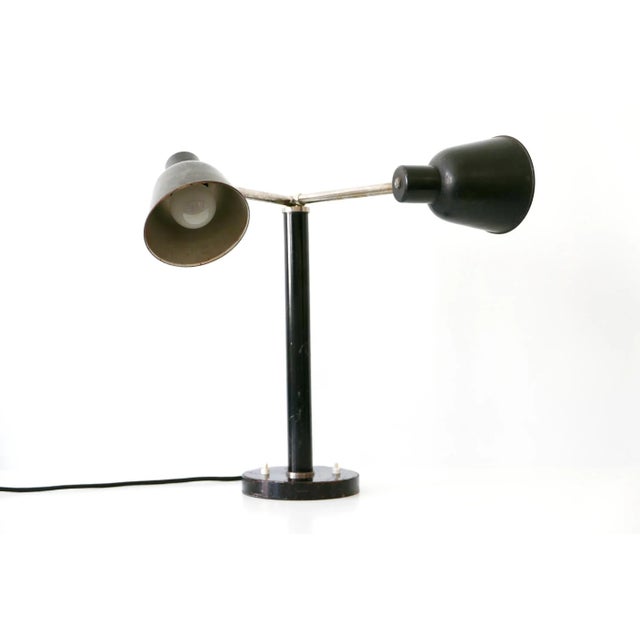German Bauhaus Metal 2-Armed Table Lamp from Bünte und Remmler, 1920s For Sale - Image 11 of 18