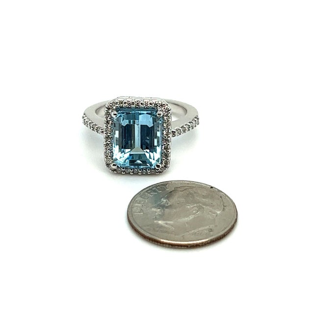 Natural Finely Faceted Quality Topaz Diamond Ring 6.5 14k W Gold 5.1 TCW Certified $3,950 308482 This is a one of a Kind...