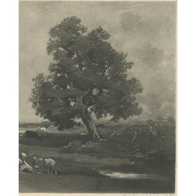 19th Century After Charles-Émile Jacque, A Rivulet, Barbizon Pastoral Landscape, 1880, Engraving For Sale - Image 5 of 9