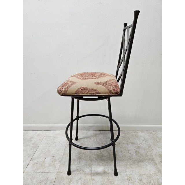 1990s Ethan Allen Biscayne Swivel Counter Bar Stool For Sale - Image 11 of 12