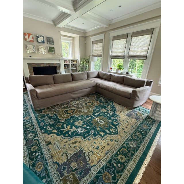 Moss Home Kathy Slipcovered Sectional For Sale - Image 10 of 10