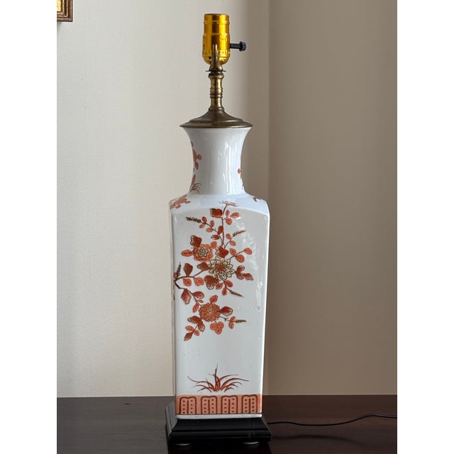 Mid 20th Century Mid-20th Century Hand Painted Chinoiserie Table Lamp For Sale - Image 5 of 18
