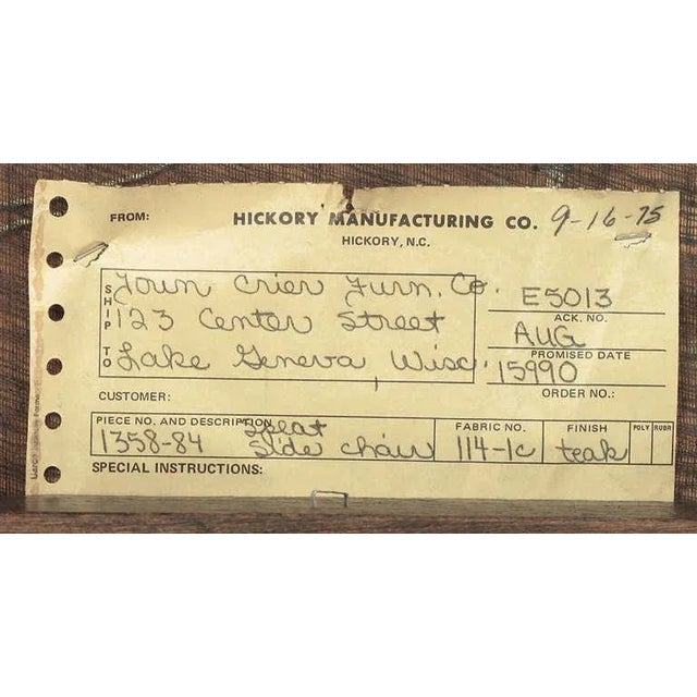 Brown Six Teak Chinoiserie Dining Chairs by Hickory Furniture For Sale - Image 8 of 9