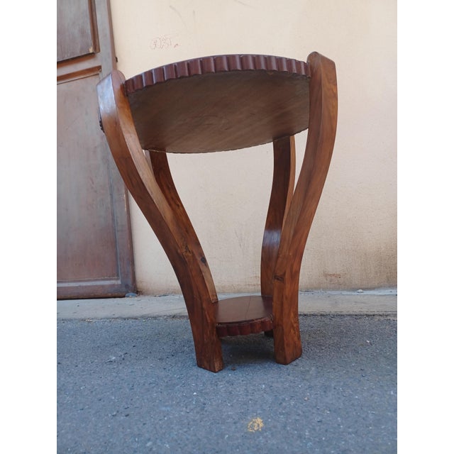 Brown Art Deco Pedestal Table, 1930s For Sale - Image 8 of 17