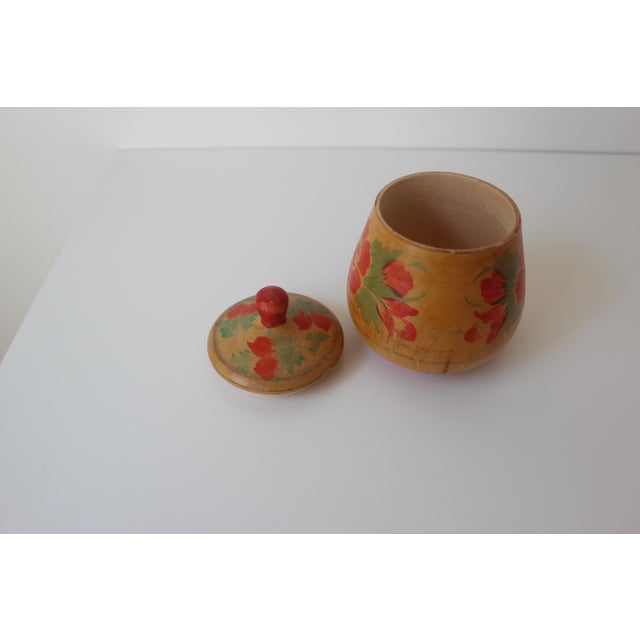 Vintage Hand Painted Wood Flower Box, Folk Art, Trinket Box, Jewellery Box, Secret Storage, Bohemian Kitchen Decor, Country Style, Staging For Sale - Image 10 of 10